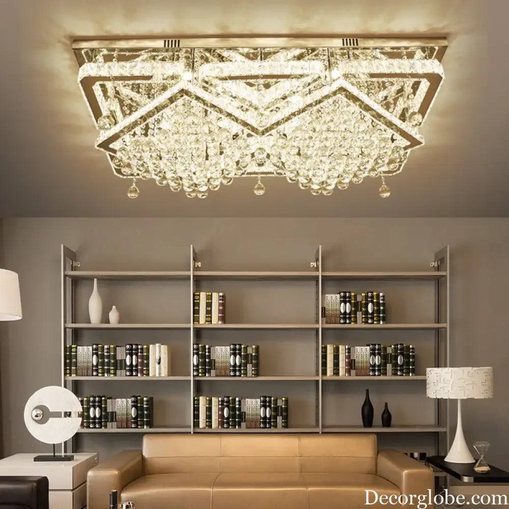 Modern LED Crystal Ceiling Light Luxury Ceiling Lamp for Living Room Bedroom Dining Room Kitchen Ceiling Lighting