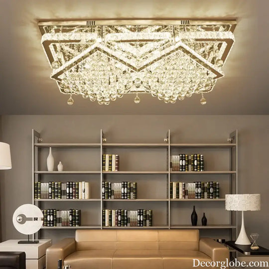 Modern LED Crystal Ceiling Light Luxury Ceiling Lamp for Living Room Bedroom Dining Room Kitchen Ceiling Lighting