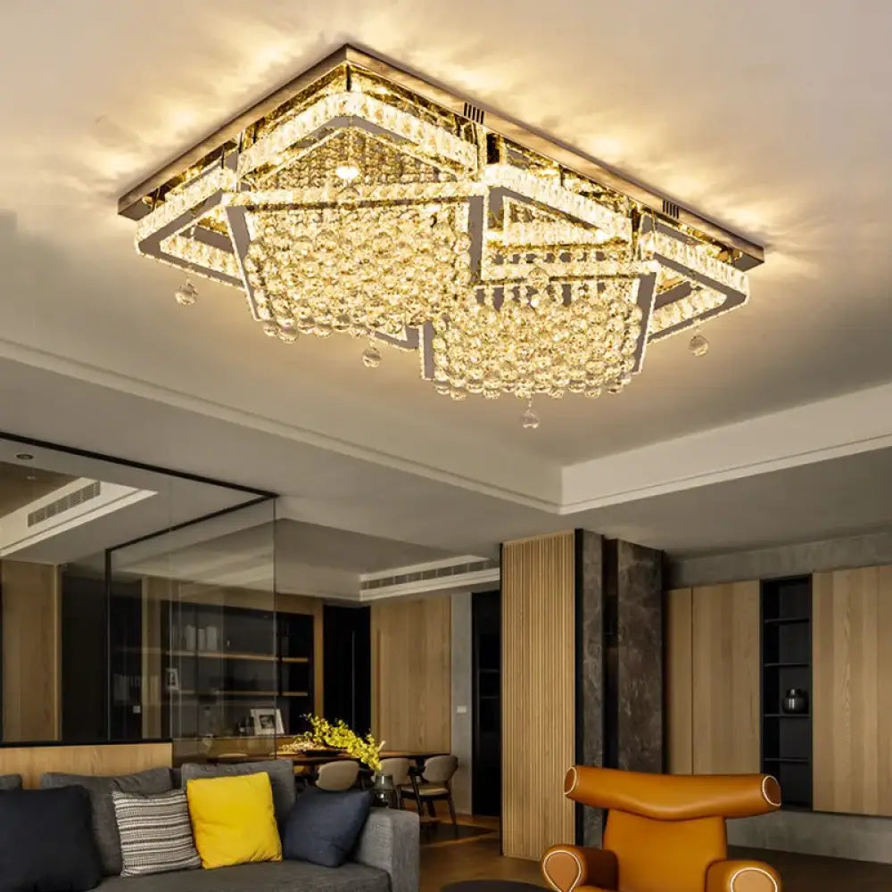 Modern LED Crystal Ceiling Light Luxury Ceiling Lamp for Living Room Bedroom Dining Room Kitchen Ceiling Lighting