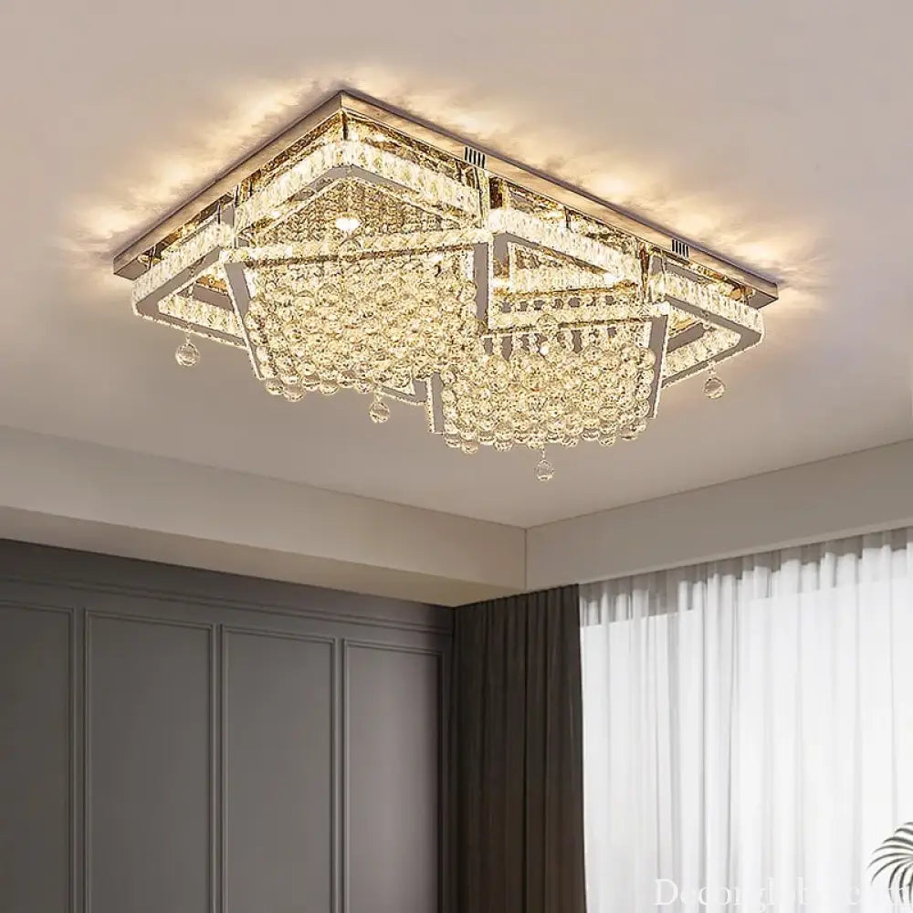 Modern LED Crystal Ceiling Light Luxury Ceiling Lamp for Living Room Bedroom Dining Room Kitchen Ceiling Lighting