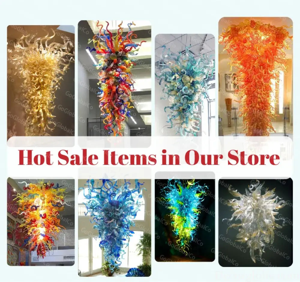 LUXARA Orange Hand-Blown Glass Statement Chandelier chandelier