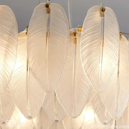 Luxurious Nordic LED Chandeliers - Gold Art Decor Feather Design - Ideal for Living Rooms, Dining Rooms, Bedrooms, and Kitchens - DecorGlobe