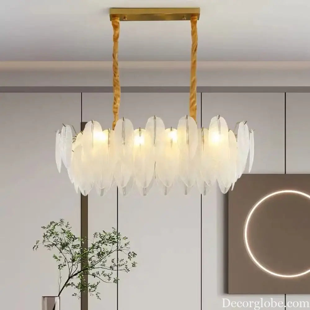 Luxurious Nordic LED Chandeliers - Gold Art Decor Feather Design - Ideal for Living Rooms, Dining Rooms, Bedrooms, and Kitchens - DecorGlobe