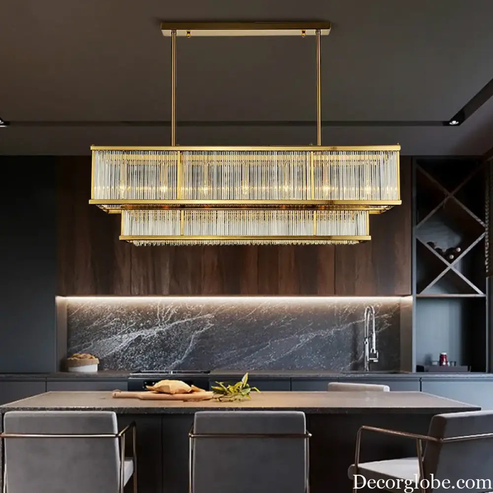 Luxurious Plate Gold LED E14 Chandelier - Elevate Your Living Room with LED Pendant Chandelier Lighting - DecorGlobe