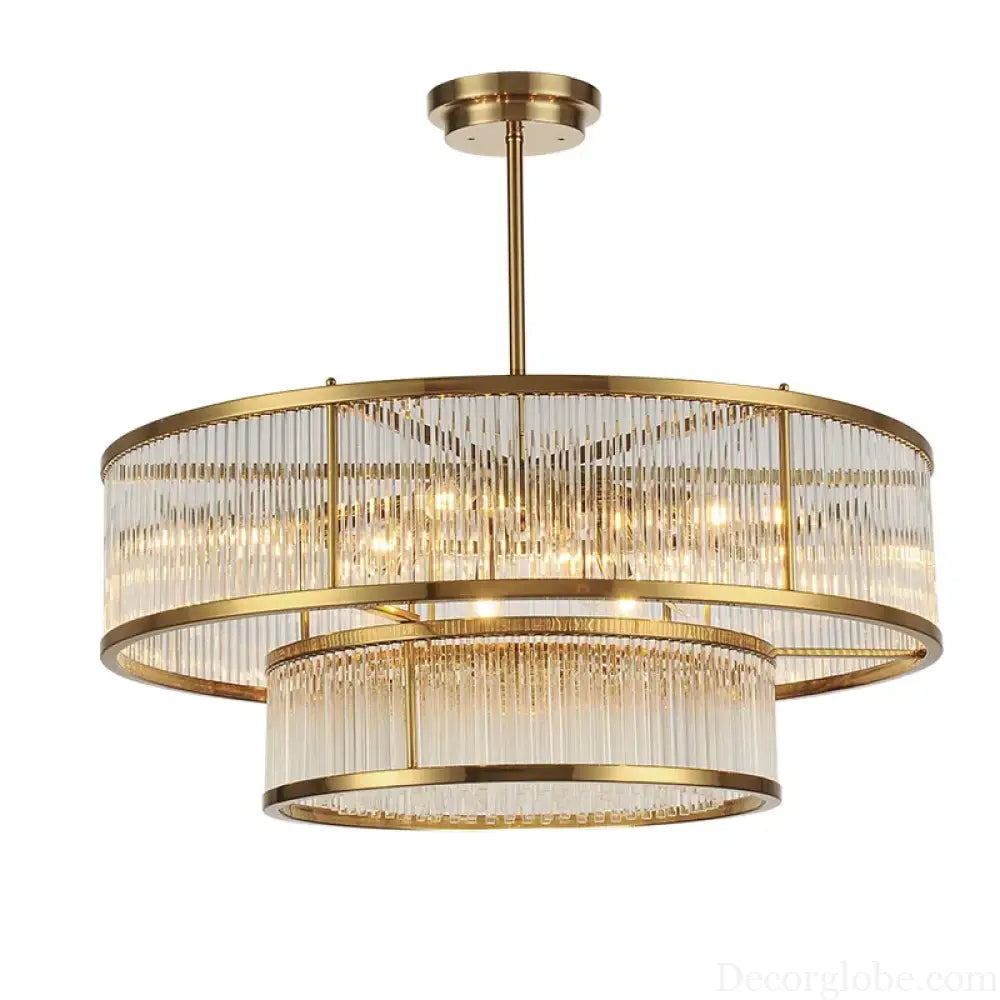 Luxurious Plate Gold LED E14 Chandelier - Elevate Your Living Room with LED Pendant Chandelier Lighting - DecorGlobe