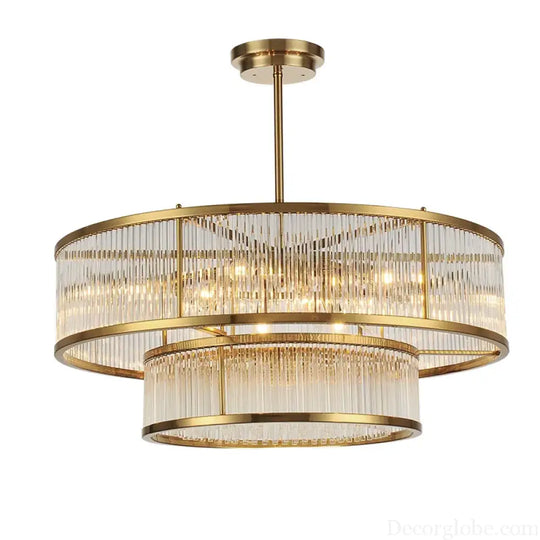 Luxurious Plate Gold LED E14 Chandelier - Elevate Your Living Room with LED Pendant Chandelier Lighting - DecorGlobe