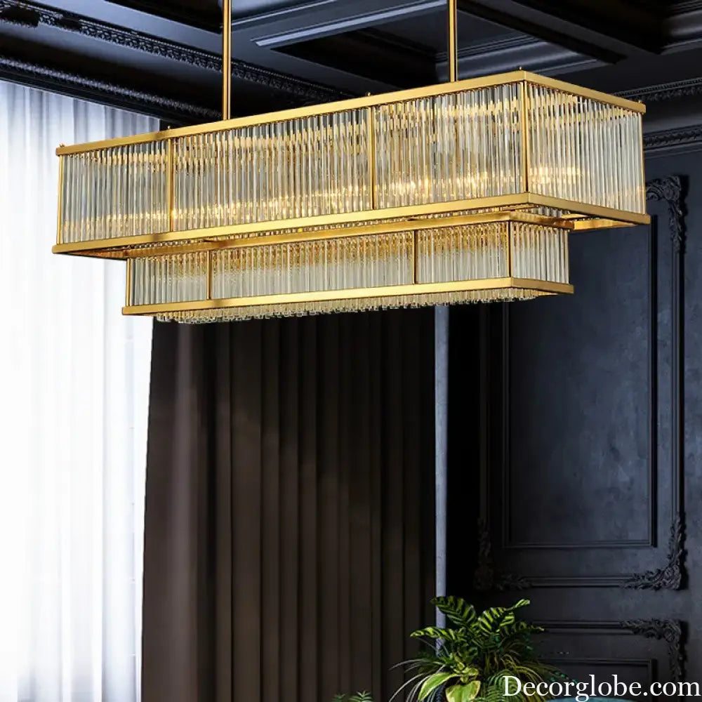 Luxurious Plate Gold LED E14 Chandelier - Elevate Your Living Room with LED Pendant Chandelier Lighting - DecorGlobe
