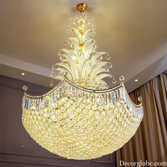 Lydia Villa Crystal Chandelier with LED Chain Pendant Modern Staircase Light Chandelier