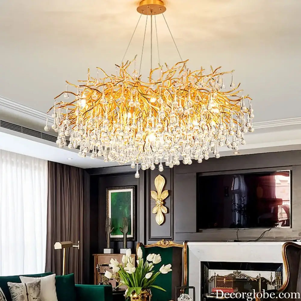 Maison - Modern Luxury Crystal  Water Drop Pendant Light, Perfect for Living Rooms, Bedrooms, Hotels, Villas, and Indoor Decor - DecorGlobe