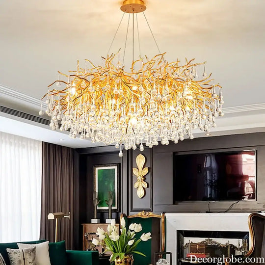 Maison - Modern Luxury Crystal  Water Drop Pendant Light, Perfect for Living Rooms, Bedrooms, Hotels, Villas, and Indoor Decor - DecorGlobe