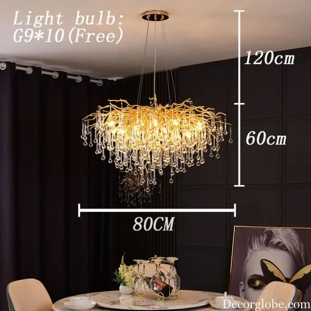 Maison - Modern Luxury Crystal  Water Drop Pendant Light, Perfect for Living Rooms, Bedrooms, Hotels, Villas, and Indoor Decor - DecorGlobe