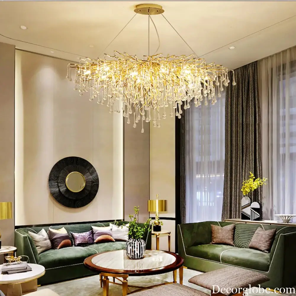 Maison - Modern Luxury Crystal  Water Drop Pendant Light, Perfect for Living Rooms, Bedrooms, Hotels, Villas, and Indoor Decor - DecorGlobe
