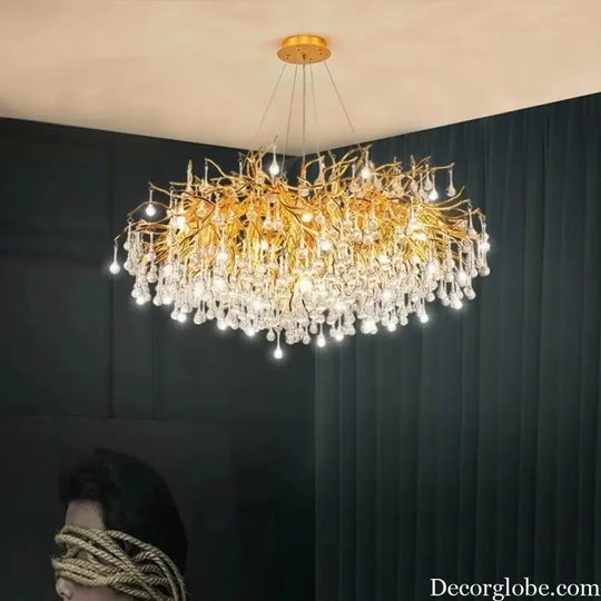 Maison - Modern Luxury Crystal  Water Drop Pendant Light, Perfect for Living Rooms, Bedrooms, Hotels, Villas, and Indoor Decor - DecorGlobe