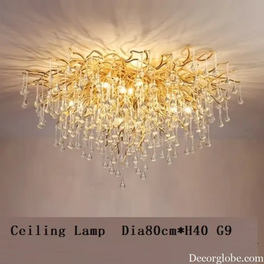 Maison - Modern Luxury Crystal  Water Drop Pendant Light, Perfect for Living Rooms, Bedrooms, Hotels, Villas, and Indoor Decor - DecorGlobe