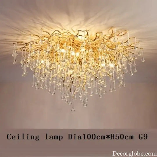 Maison - Modern Luxury Crystal  Water Drop Pendant Light, Perfect for Living Rooms, Bedrooms, Hotels, Villas, and Indoor Decor - DecorGlobe