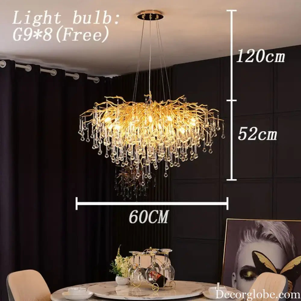 Maison - Modern Luxury Crystal  Water Drop Pendant Light, Perfect for Living Rooms, Bedrooms, Hotels, Villas, and Indoor Decor - DecorGlobe