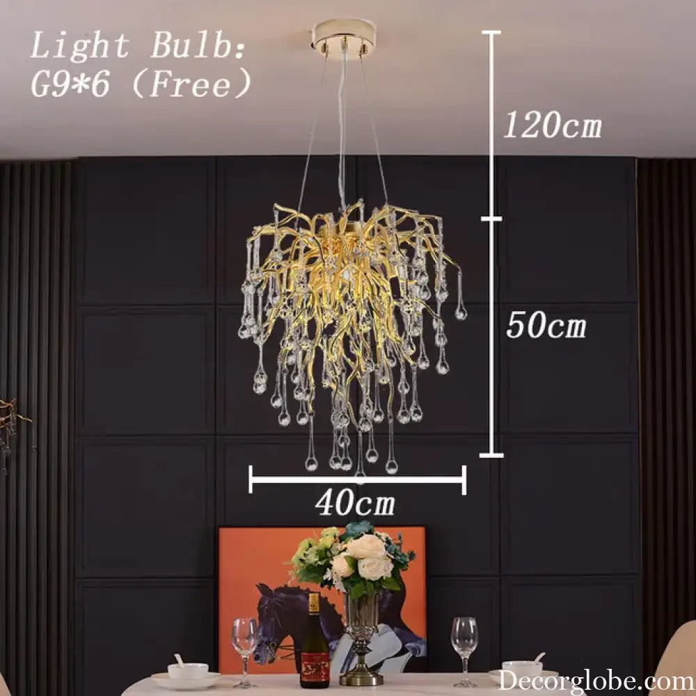 Maison - Modern Luxury Crystal  Water Drop Pendant Light, Perfect for Living Rooms, Bedrooms, Hotels, Villas, and Indoor Decor - DecorGlobe
