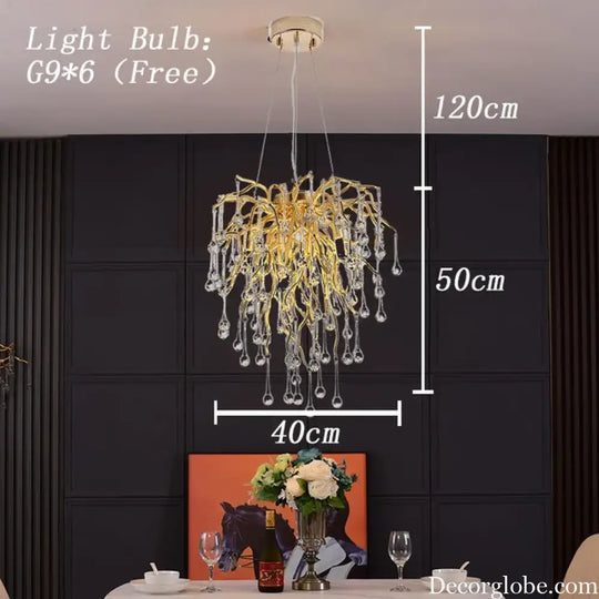 Maison - Modern Luxury Crystal  Water Drop Pendant Light, Perfect for Living Rooms, Bedrooms, Hotels, Villas, and Indoor Decor - DecorGlobe