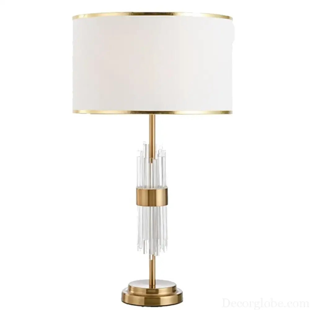 Juliette Crystal Rod Glass Table Lamp E27 White Cloth LED