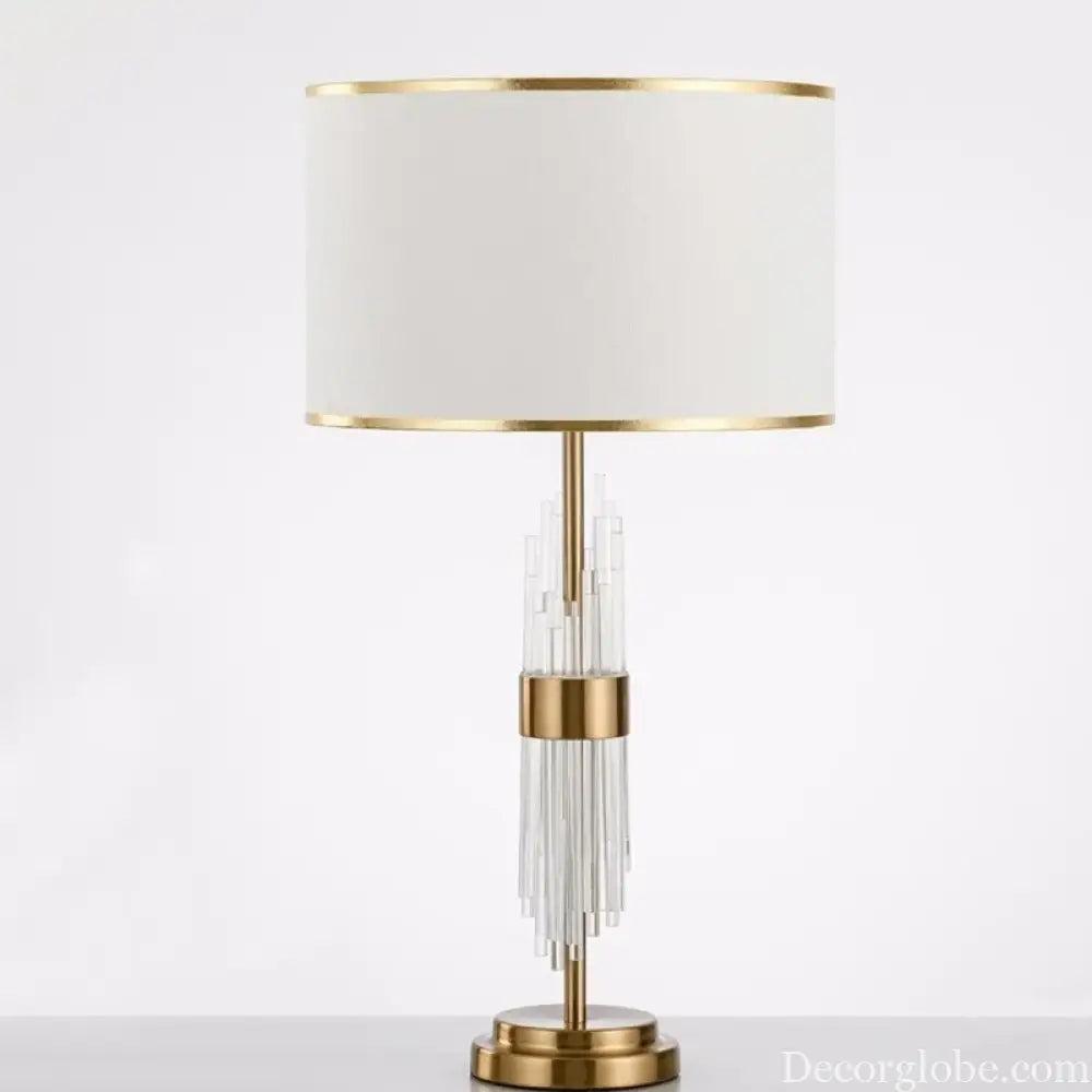 Juliette Crystal Rod Glass Table Lamp E27 White Cloth LED