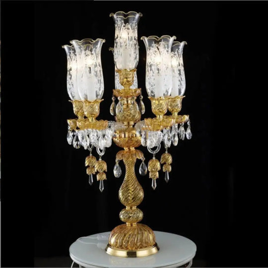 European Crystal Table Lamp New Italian Living Room Study Table Lamp American Simple Bedroom Bedside Lamp Decorative