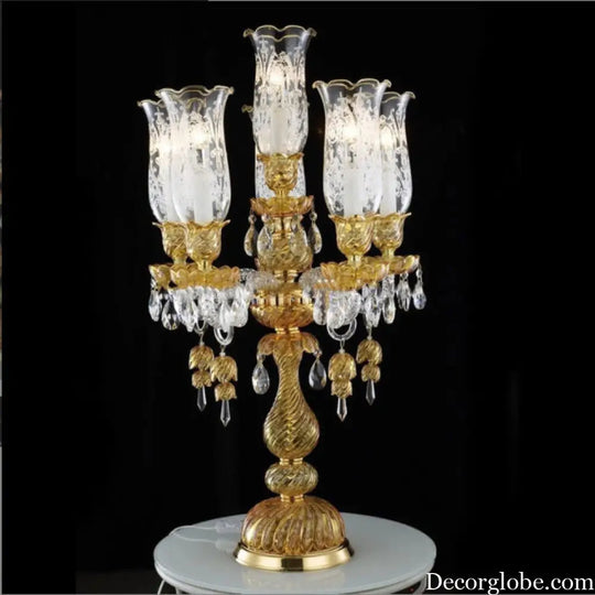 European Crystal Table Lamp New Italian Living Room Study Table Lamp American Simple Bedroom Bedside Lamp Decorative