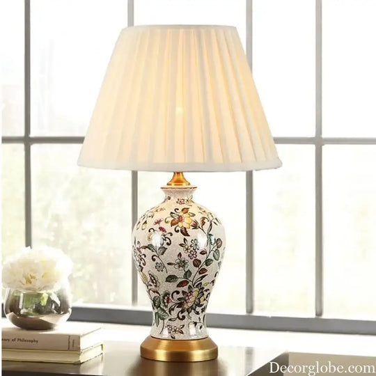 Émilienne Floral Ceramic Vase Table Lamp
