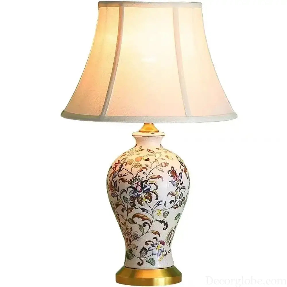 Émilienne Floral Ceramic Vase Table Lamp