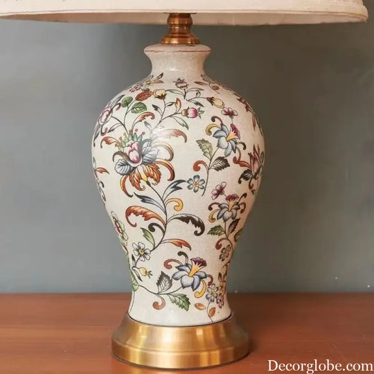 Émilienne Floral Ceramic Vase Table Lamp