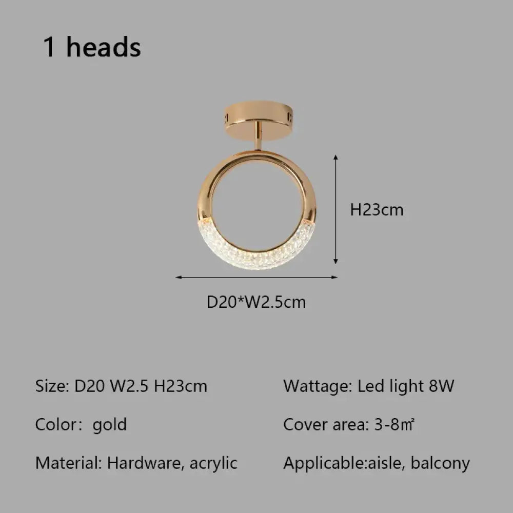 Modern Minimalist Circle Ring Led Ceiling Lamp Light Luxury Acrylic Living Room Lights Lighting Bedroom Lamps Luster