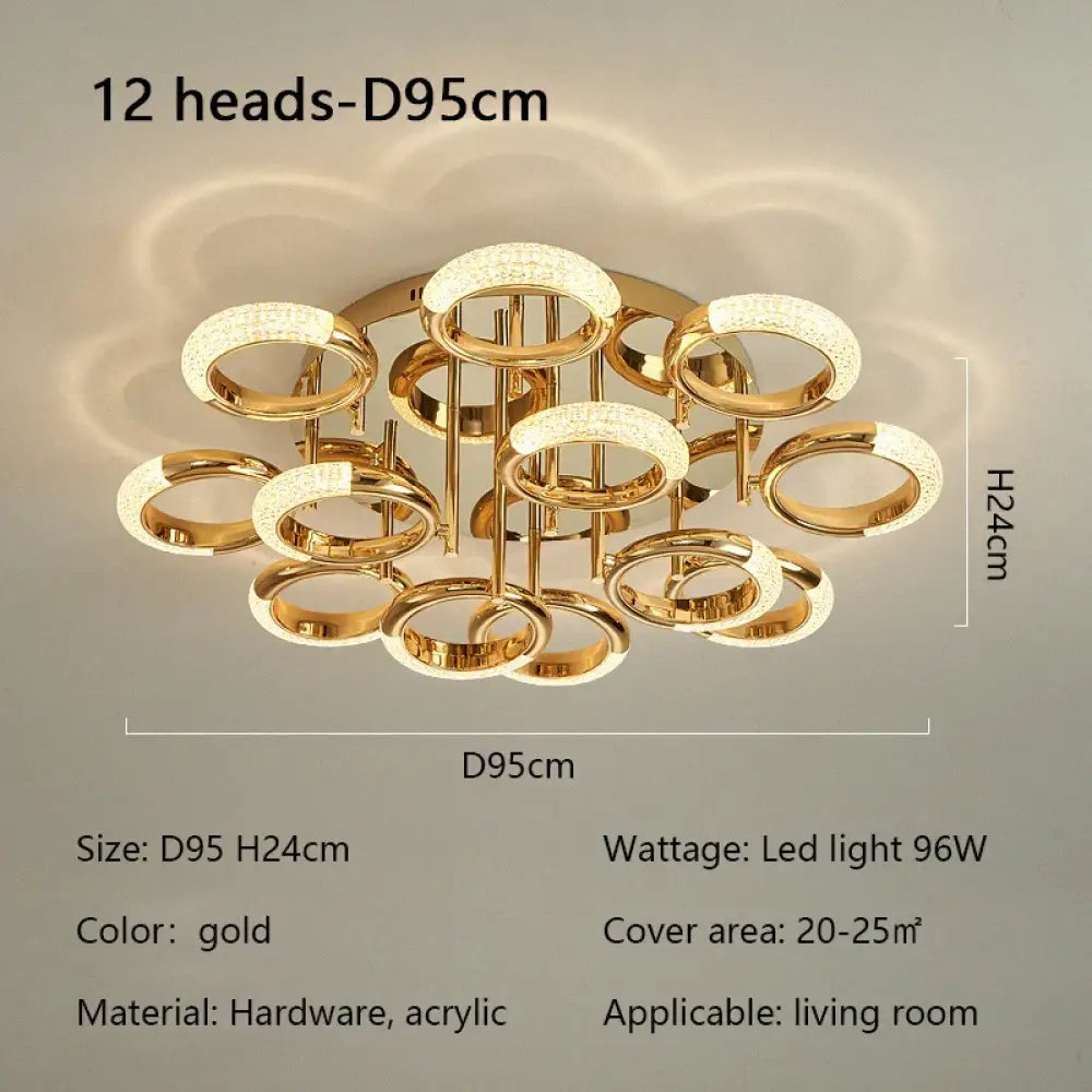 Modern Minimalist Circle Ring Led Ceiling Lamp Light Luxury Acrylic Living Room Lights Lighting Bedroom Lamps Luster