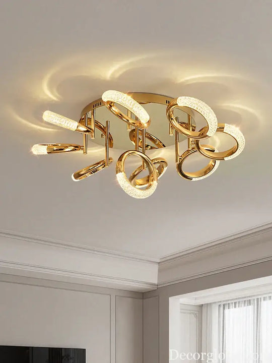 Modern Minimalist Circle Ring Led Ceiling Lamp Light Luxury Acrylic Living Room Lights Lighting Bedroom Lamps Luster