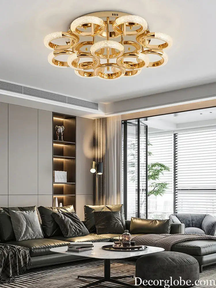 Modern Minimalist Circle Ring Led Ceiling Lamp Light Luxury Acrylic Living Room Lights Lighting Bedroom Lamps Luster
