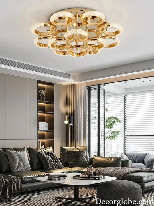Modern Minimalist Circle Ring Led Ceiling Lamp Light Luxury Acrylic Living Room Lights Lighting Bedroom Lamps Luster