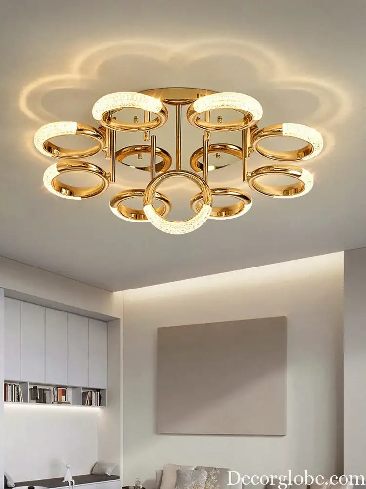 Modern Minimalist Circle Ring Led Ceiling Lamp Light Luxury Acrylic Living Room Lights Lighting Bedroom Lamps Luster