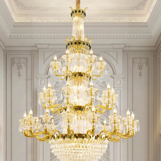 European Crystal Branch Chandelier for Villa Duplex
