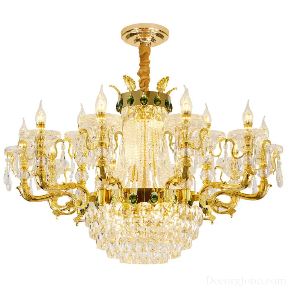 European Crystal Branch Chandelier for Villa Duplex
