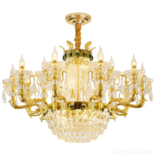 European Crystal Branch Chandelier for Villa Duplex