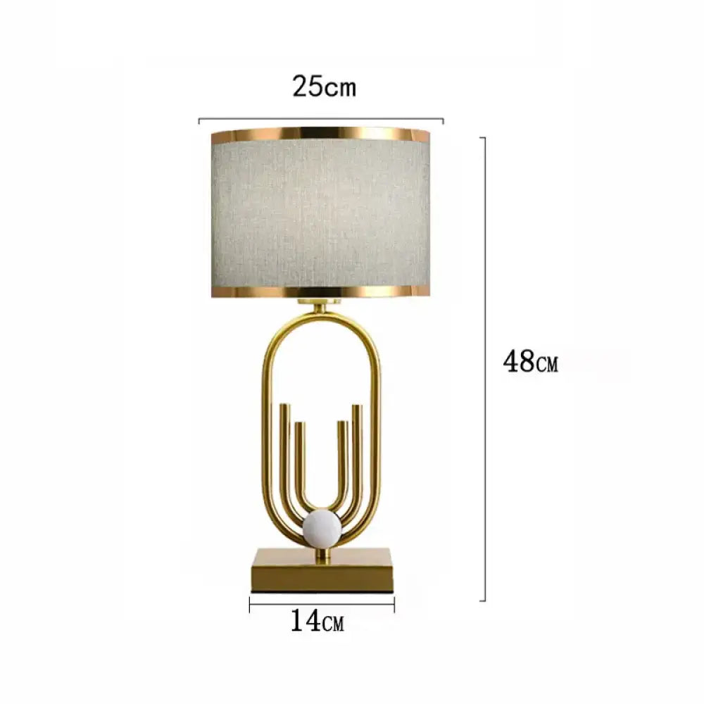 Orléans Modern Gold Geometric Table Lamp - Grey / Euro plug - Table Lamp