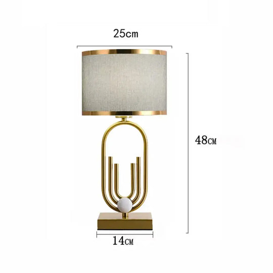 Orléans Modern Gold Geometric Table Lamp - Grey / Euro plug - Table Lamp