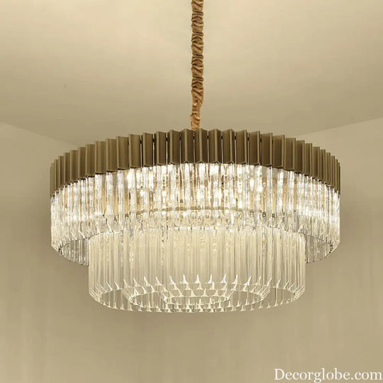 Lyric Modern 2-Tier Crystal Chandelier: Light Up Your Home with Elegance - DecorGlobe