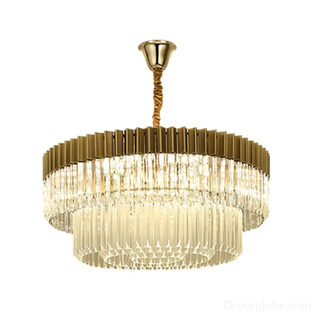 Lyric Modern 2-Tier Crystal Chandelier: Light Up Your Home with Elegance - DecorGlobe