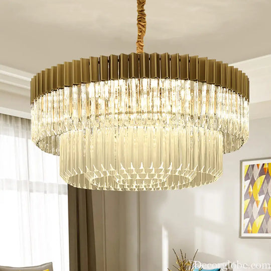 Lyric Modern 2-Tier Crystal Chandelier: Light Up Your Home with Elegance - DecorGlobe