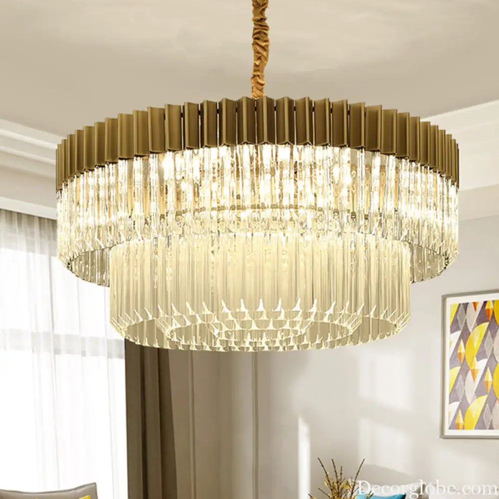 Lyric Modern 2-Tier Crystal Chandelier: Light Up Your Home with Elegance - DecorGlobe