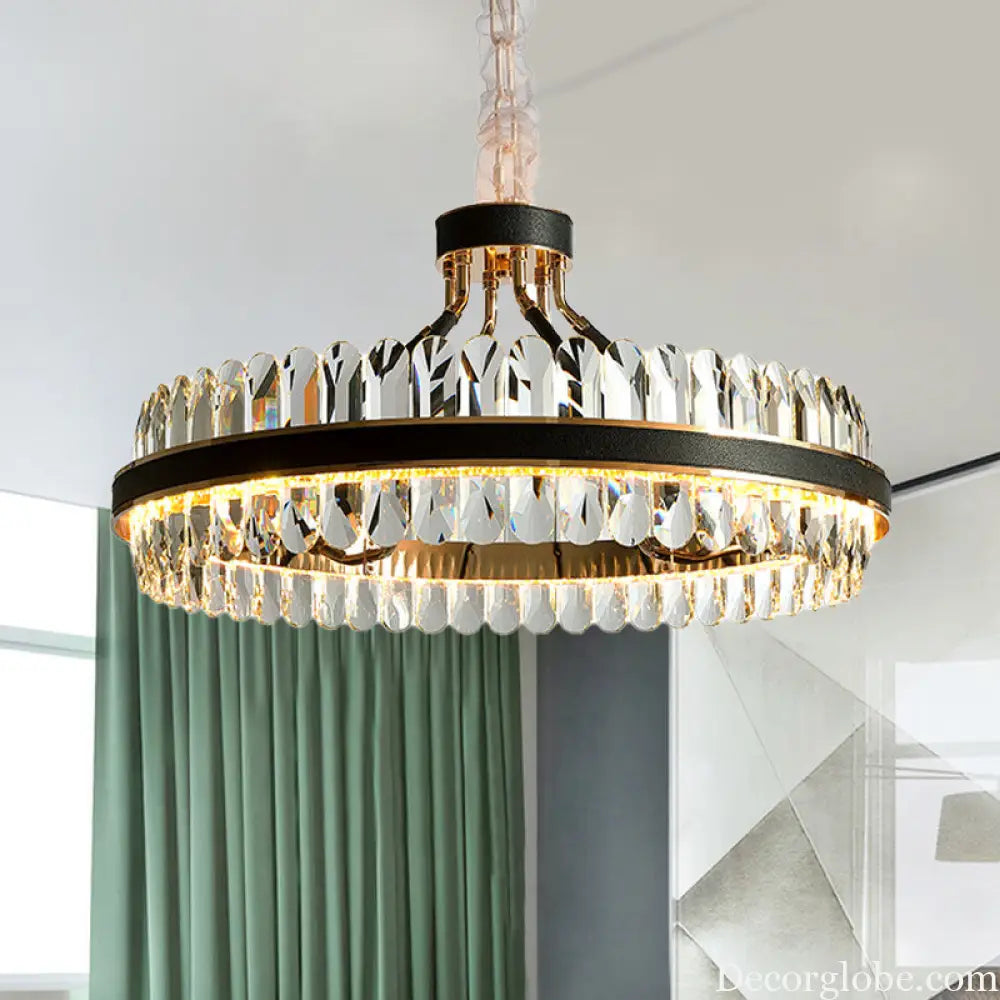 Luna's Modern Black Crystal Chandelier: Elegance and Simplicity - DecorGlobe