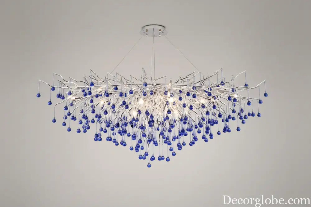 Modern Branch Chrome Crystal Chandelier – 8-Light Luxury Pendant Chandelier