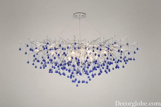 Modern Branch Chrome Crystal Chandelier – 8-Light Luxury Pendant Chandelier