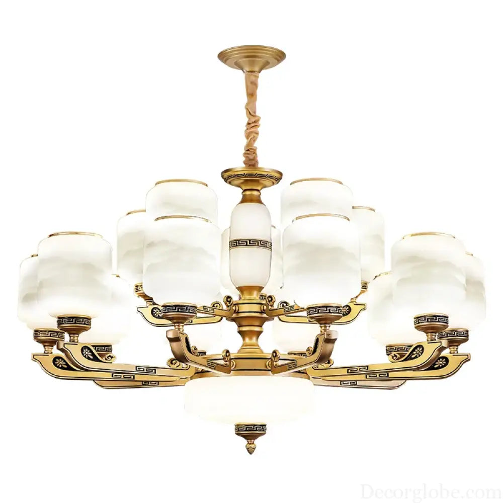 Modern Brushed Glass Chandelier for Living Room and Dining Area Chandelier