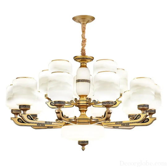 Modern Brushed Glass Chandelier for Living Room and Dining Area Chandelier