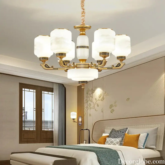 Modern Brushed Glass Chandelier for Living Room and Dining Area Chandelier